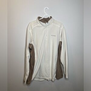 Columbia men’s fleece pullover 1/4 zip trail beige tan size XL undergarment